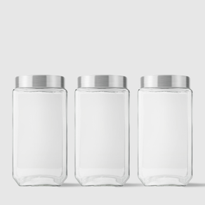 Kit com 3 Potes Quadrados Collection 2,2L Inox escovado Invicta-min.png